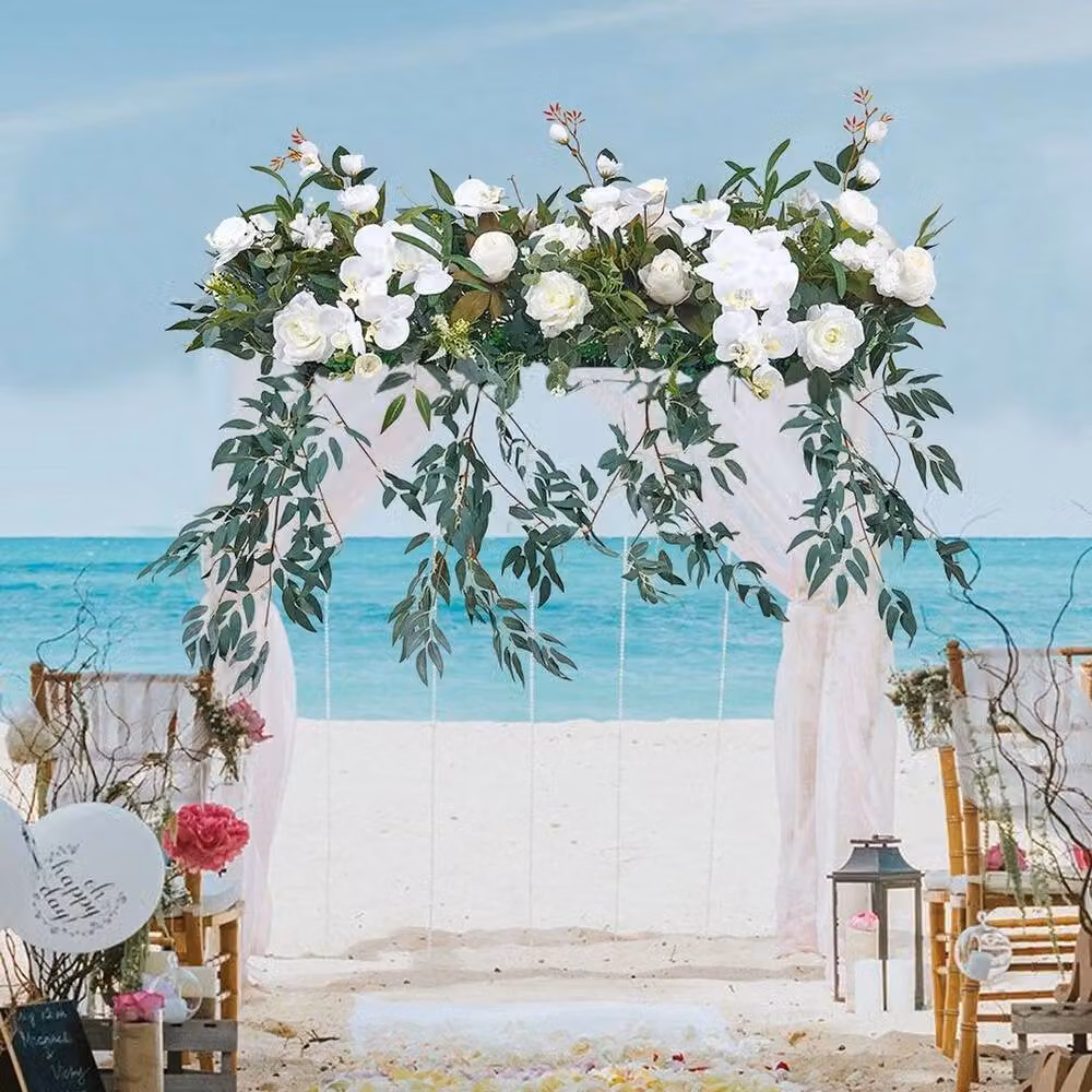 EONLION White Floral Wedding and Party Stage Background Decor, Width: 100 cm – 2