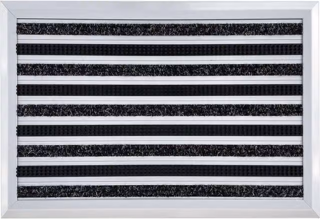 Nicoman Aluminium Boot Scraper and Brush Doormat with Carpet Strip in Grey and Silver, W: 60 cm, D: 40 cm, H: 12 cm – 5