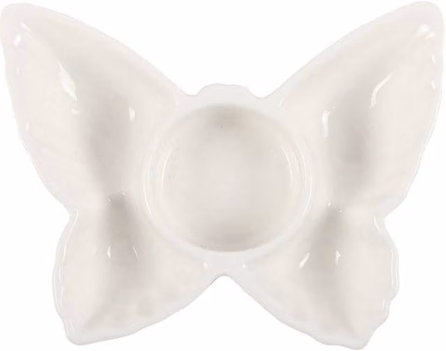 Something Different Butterfly Ceramic Tealight Holder in White