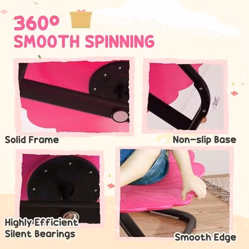 AIYAPLAY Kids Sensory Spinning Swivel Chair in Pink – 3