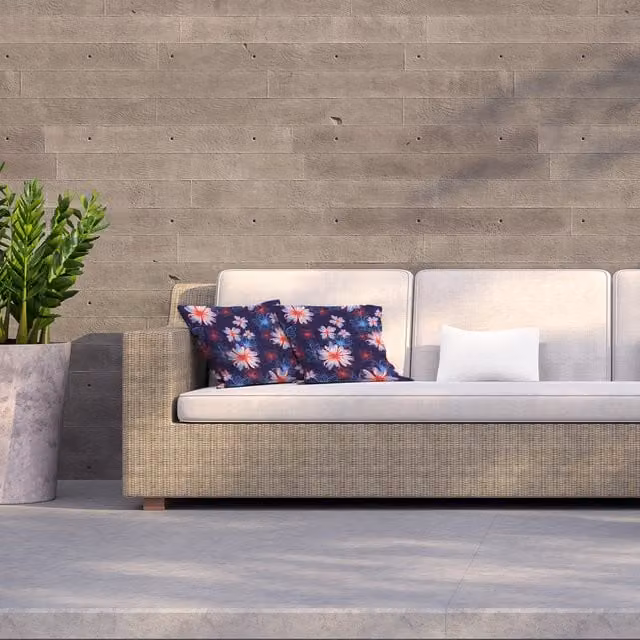 Andrew Lee Floral Bold Blue Square Outdoor Cushion, W/D/H: 60 x 60 x 60 cm
