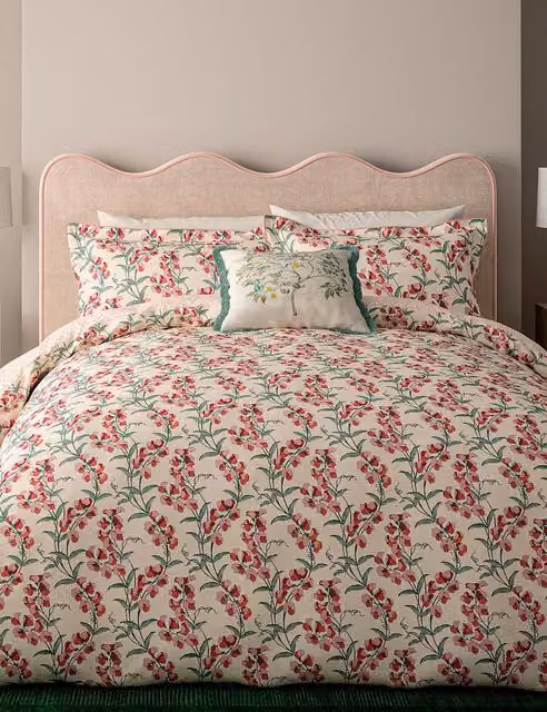 V&A The Ornamental Tree Square Cotton Cushion in Cream Mix and Multicolour