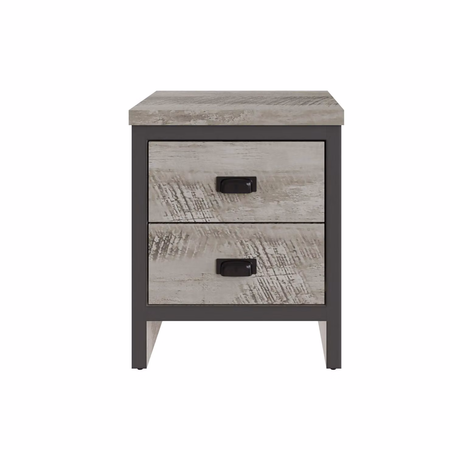 GFW Boston Pair of 2 Drawer Bedside Tables in Grey – 3