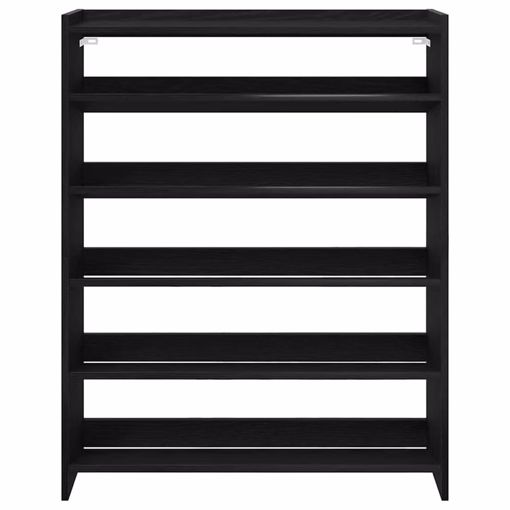 Berkfield Home Black Shoe Rack in Engineered Wood, W/D/H: 80 x 25 x 100 cm – 3