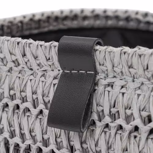 JVL Kenzi Set of 2 Open Weave Fabric Square Storage Baskets with Handles, Grey, W/D/H: 20 x 20 x 11 cm – 4
