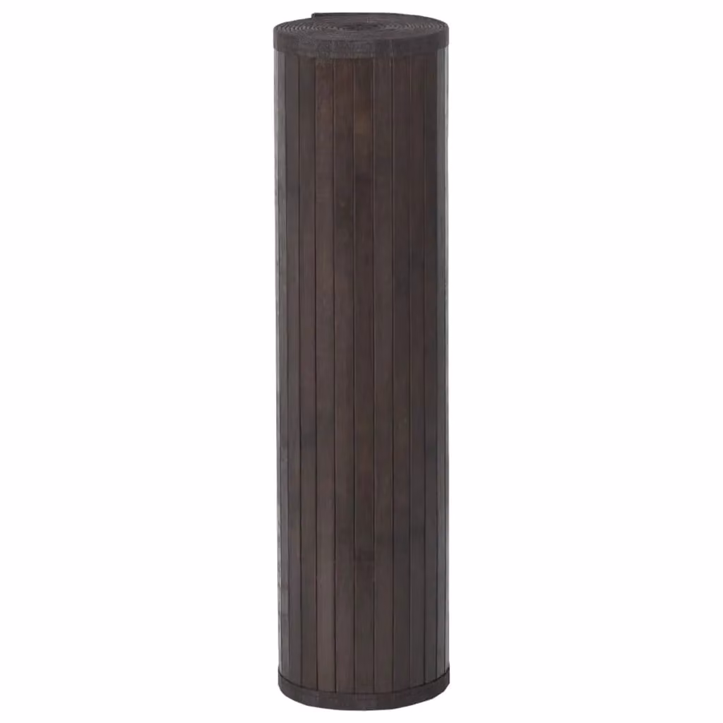 Berkfield Home Rectangular Bamboo Rug in Dark Brown and Black, W: 100 cm, D: 70 cm – 3