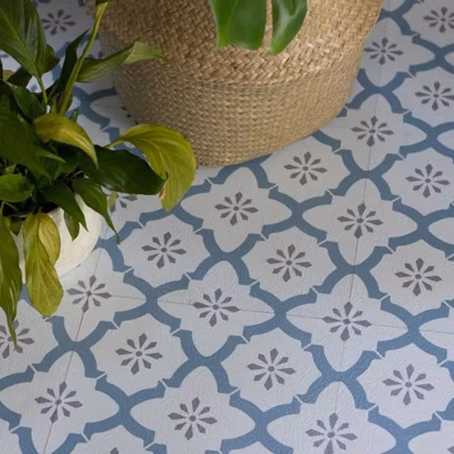 FloorPops Alfama Self Adhesive Vinyl Floor Tiles, White, Pack of 10 (0.93sqm), W/D/H: 30.48 x 30.48 x 30.48 cm – 1