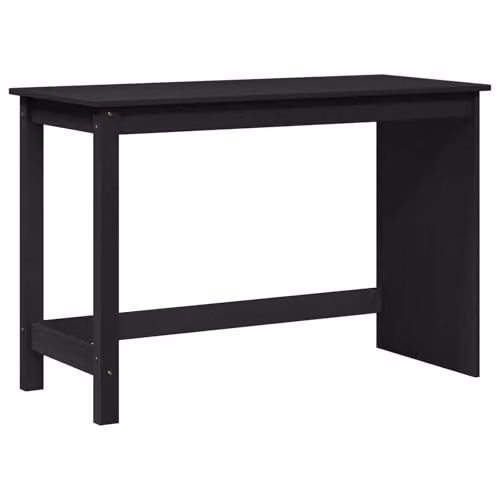 vidaXL Minimalist Rectangular Writing Desk in Black and Beige Solid Pine Wood, W/D/H: 112 x 50 x 75 cm – 1