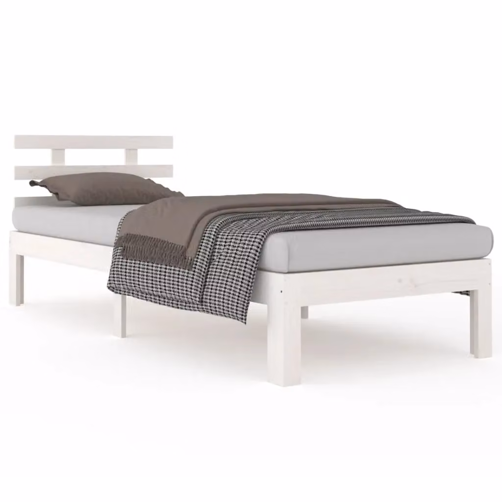 Berkfield Home White Solid Pine Wood Bed Frame for Children W/D/H: 100 x 200 cm – 2