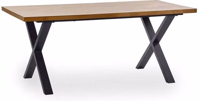 Cheshire Premium Arlington 180cm Rectangular Industrial Dining Table in Brown and Black Wood and Metal