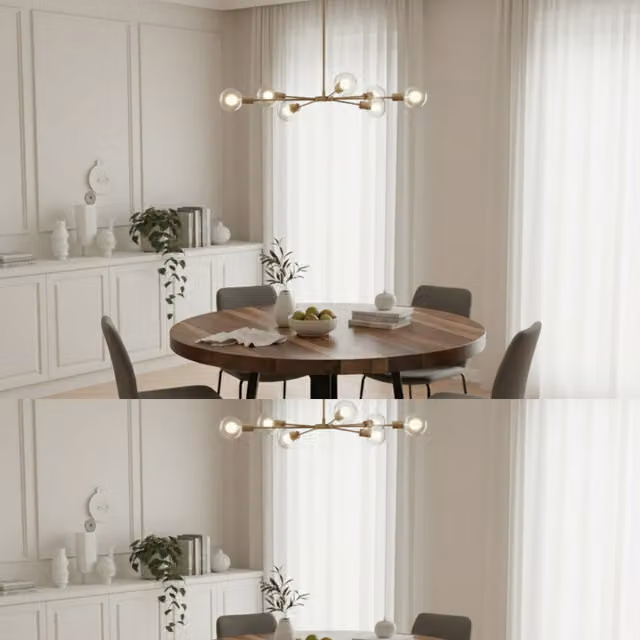 TRL Handmade Modern Round Walnut Dining Table in Brown, Diameter: 90 cm
