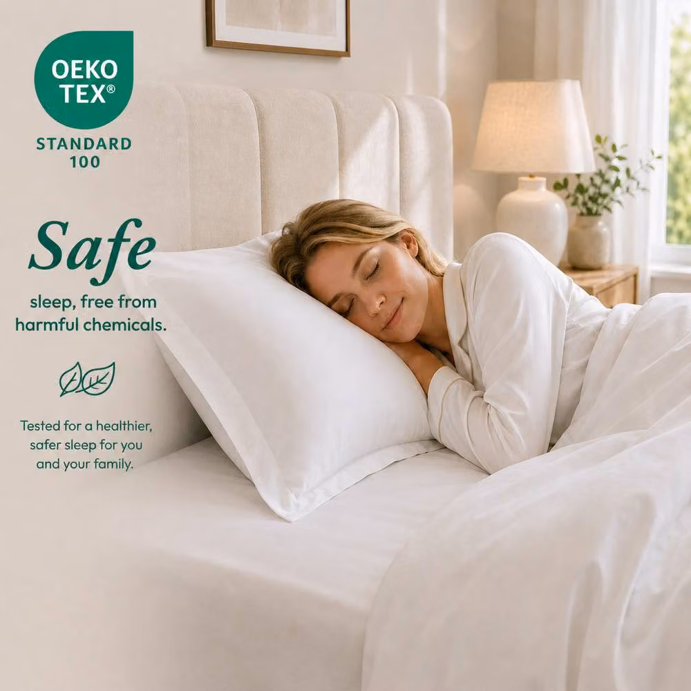 Grace Luxury 1000 TC Egyptian Cotton Oxford Pillowcases, 4 Pack, White – 2