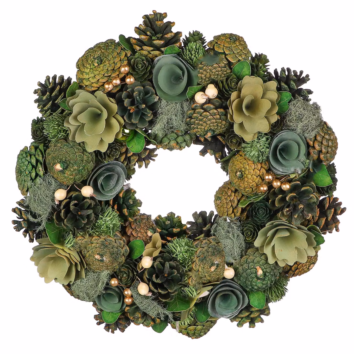 Dibor Vintage Style Hemlock Grove Christmas Wreath in Green, Diameter: 35 cm – 2