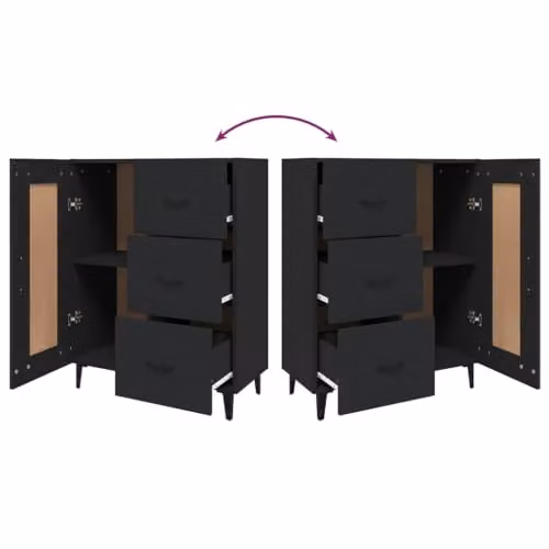 vidaXL Black Matt MDF Sideboard W/D/H: 69.5 x 34 x 90 cm – 4