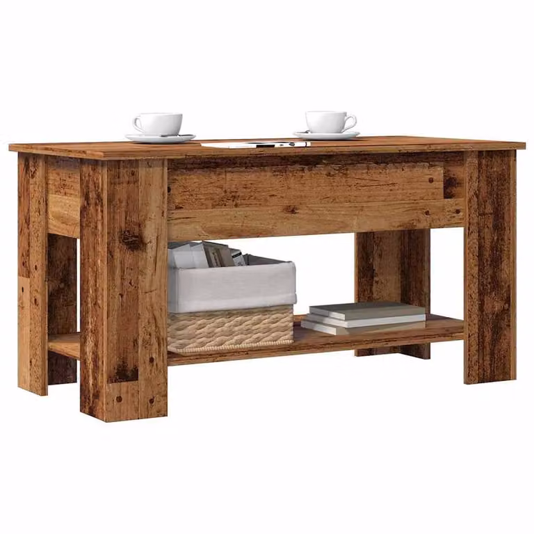 Berkfield Home Modern Rectangular Coffee Table in Brown, W/D/H: 101 x 49 x 52 cm
