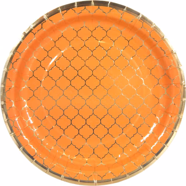 Peacock Supplies Moroccan Amber Dinner Plates in Orange