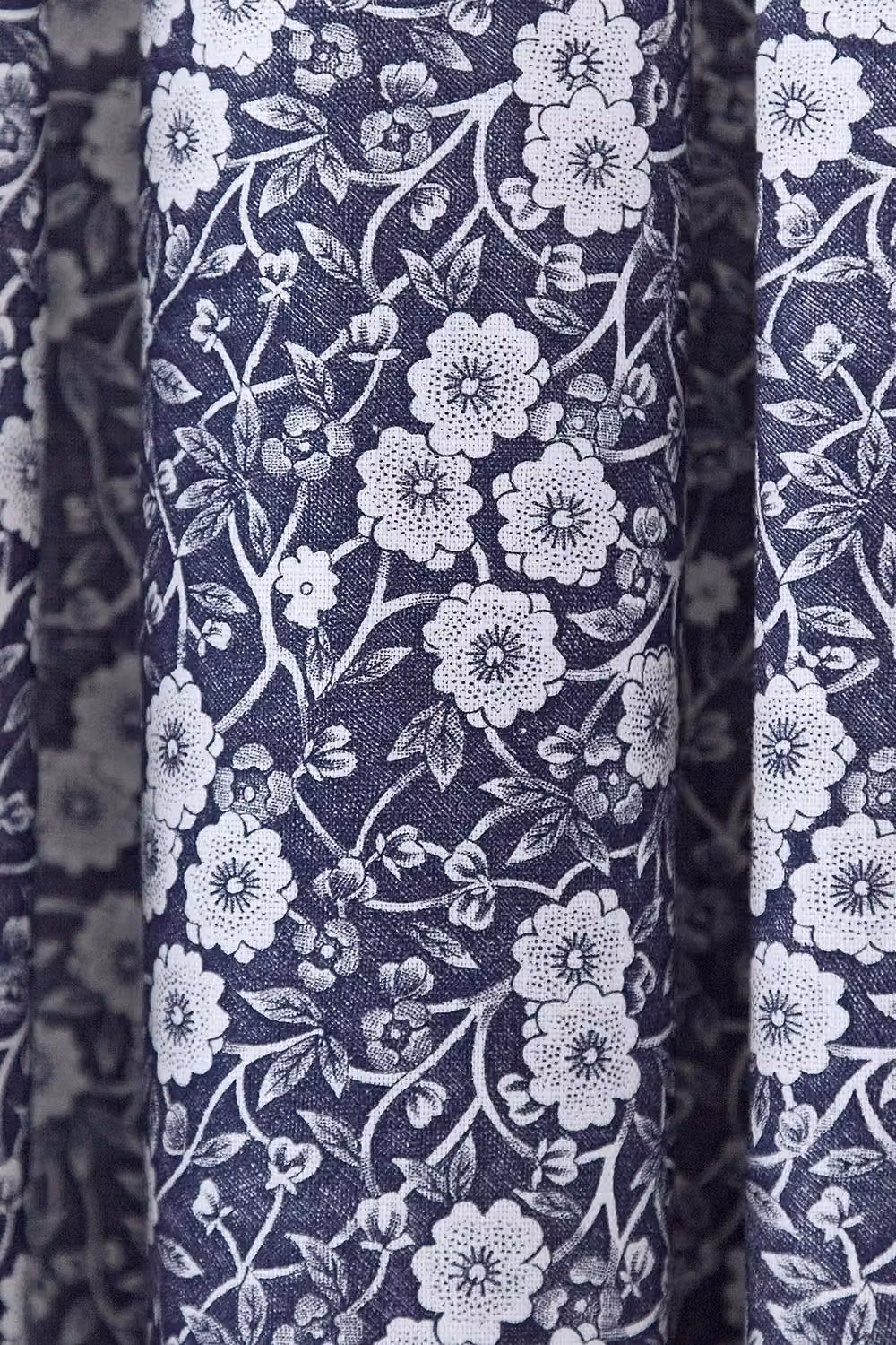 Burleigh x Bedeck Calico Lined Floral Blackout Curtains in Blue, Width: 229 cm, Drop: 183 cm – 3