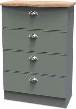 Welcome Victoria 4 Drawer Midi Chest of Drawers in Green