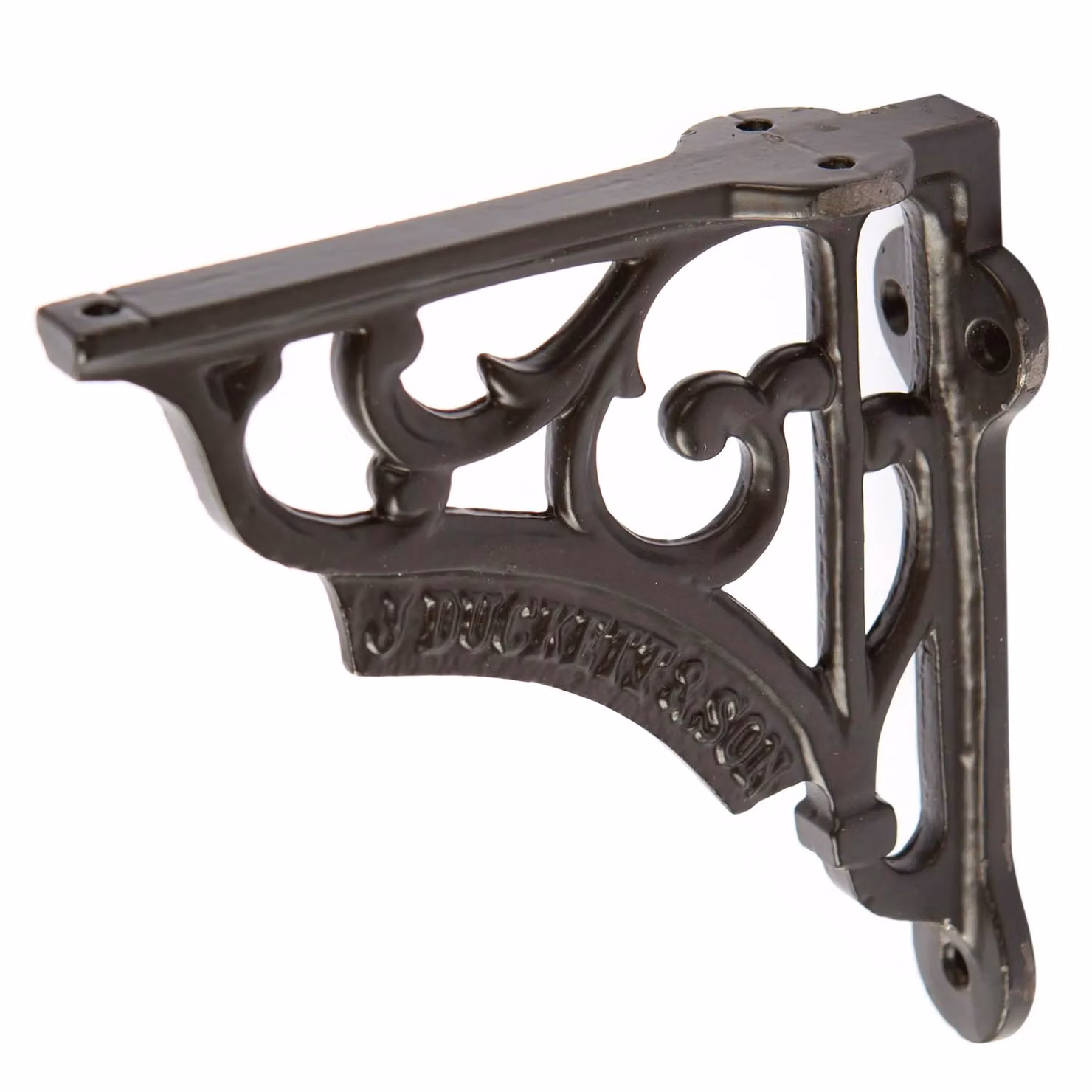 Hammer and Tongs Ornate Iron Shelf Bracket, Black, Pack of 4 – 4