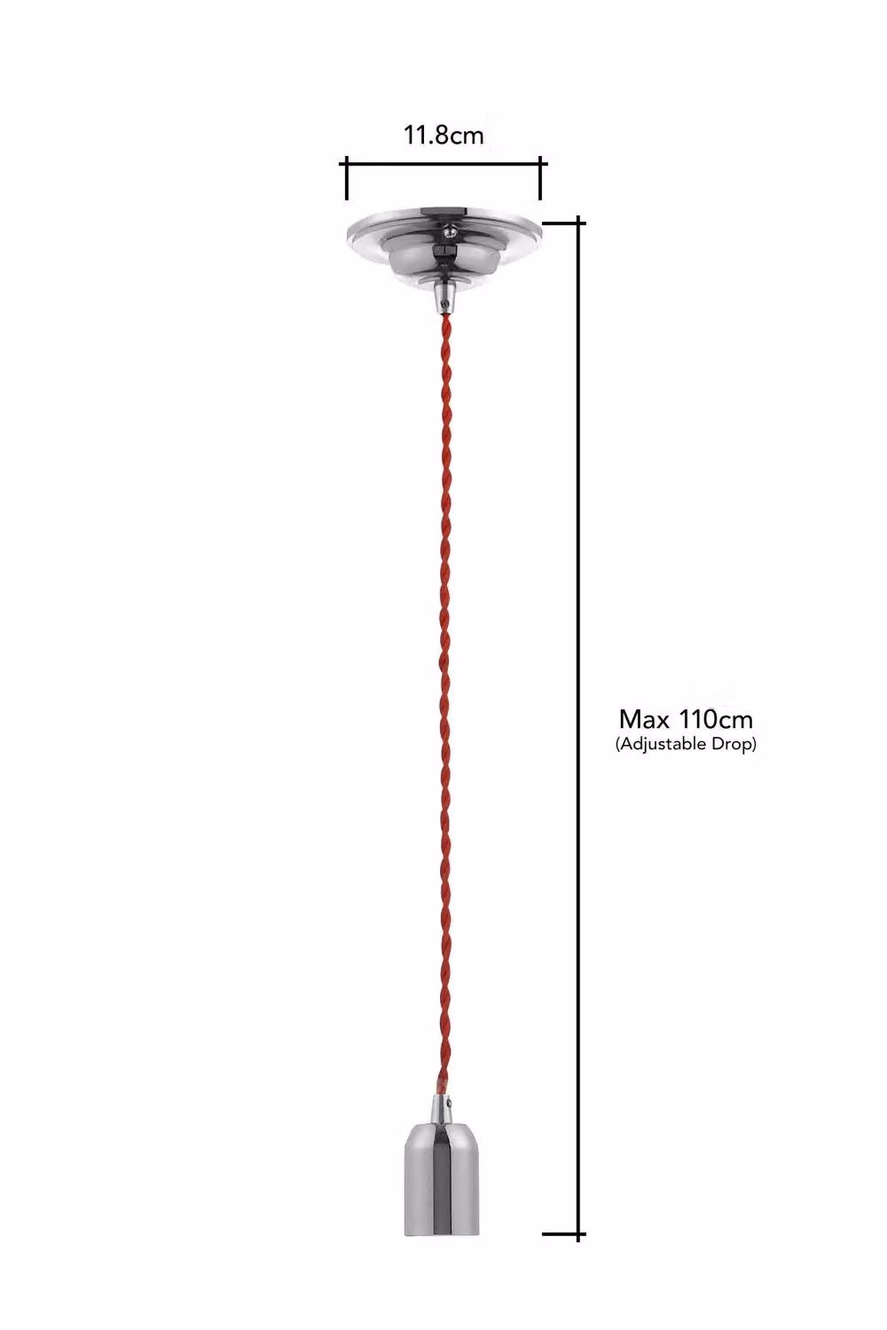 BHS Lighting Industrial Metal Cable Kit Pendant Ceiling Light in Silver – 2