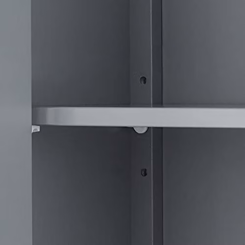 Teamson Home Mercer Modern Wall Mounted Bathroom Cabinet with Mirrored Hinged Glass Doors and Internal Shelves, Grey – 3