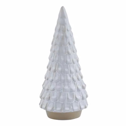 Hill Interiors White Ceramic Spruce Tree Tabletop Christmas Decoration