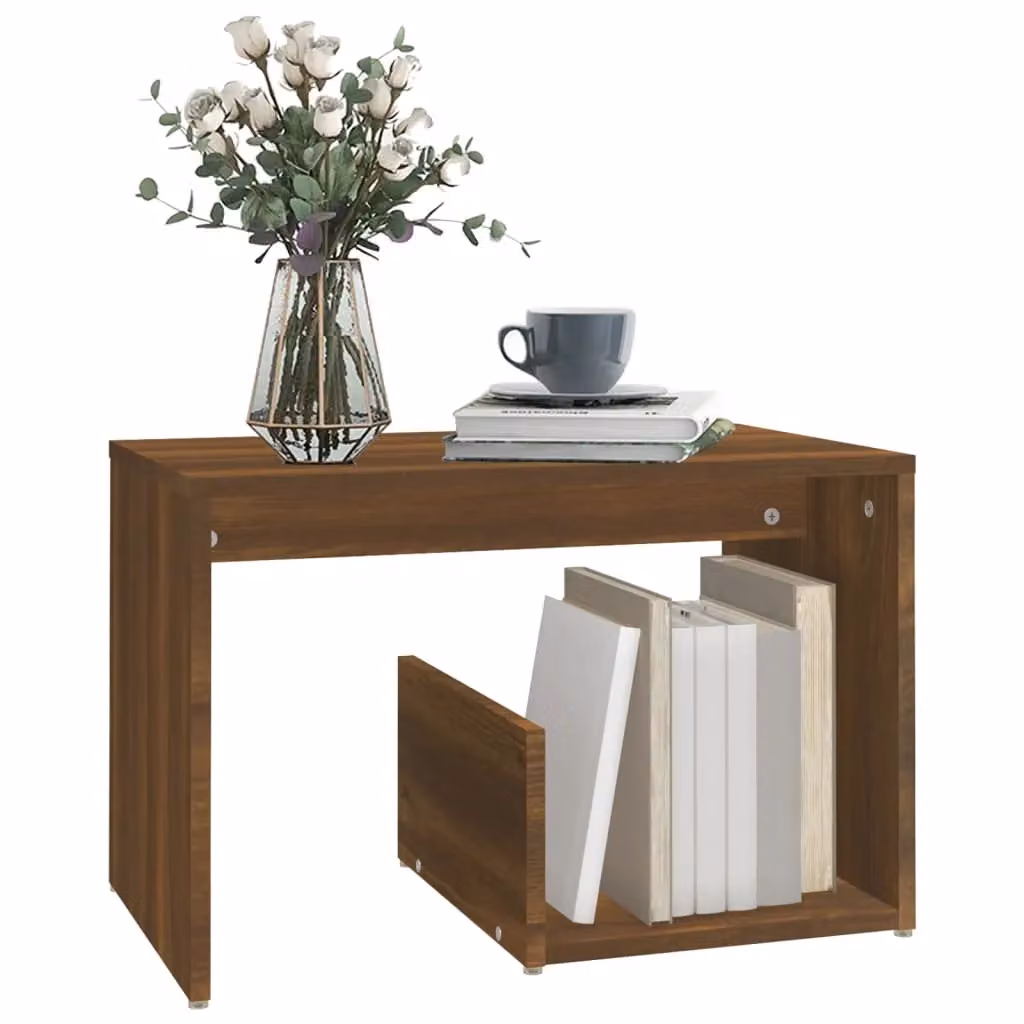 Berkfield Home Modern Side Table in Brown Oak, W/D/H: 59 x 36 x 38 cm – 3