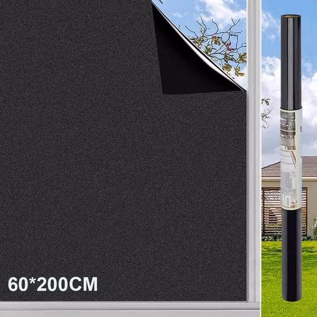 NESTLUNE Black Total Window Film Sun Blocking Covering, W: 100 cm, H: 150 cm
