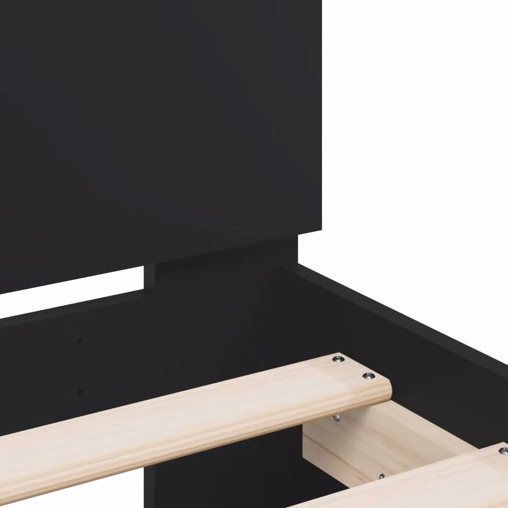 Berkfield Home Modern Bed Frame in Black, W/D/H: 200 x 200 cm – 4
