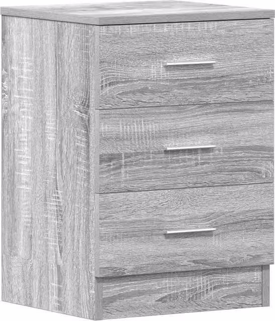 Berkfield Home Bedside Cabinet in Grey Sonoma, W/D/H: 38 x 35 x 56 cm