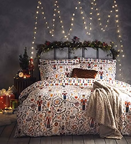 Furn Nutcracker Christmas Duvet Set and Pillowcase in Multicolour Cotton Blend – 1
