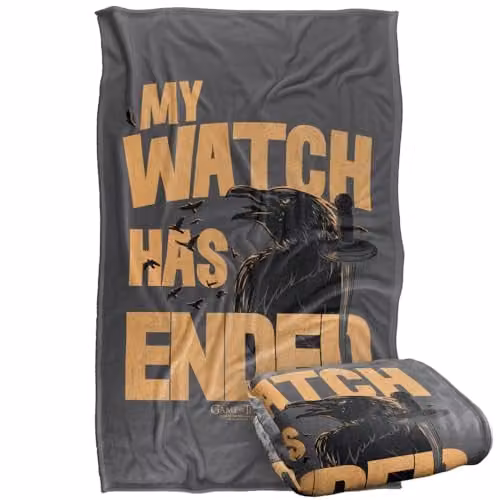 LOGOVISION Game of Thrones My Watch Has Ended Super Soft Fleece Throw Blanket, Multicolour, W/D/H: 91 x 147 cm – 1