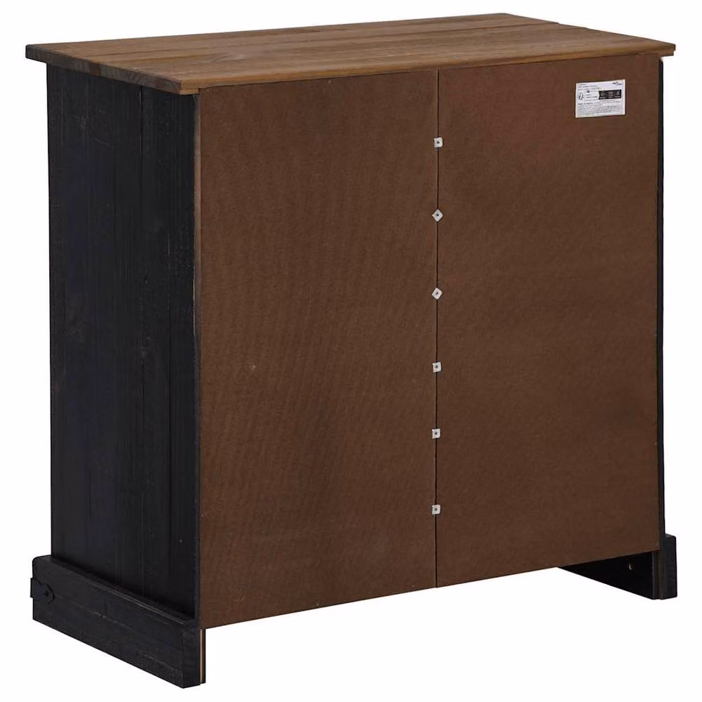 Berkfield Home HALDEN Sideboard with Sliding Door in Black Solid Pine Wood, W/D/H: 80 x 40 x 80 cm – 4