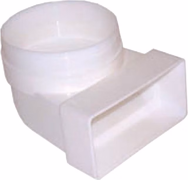 Airvent 90 Degree Male Elbow Bend, White, 100 x 54 mm