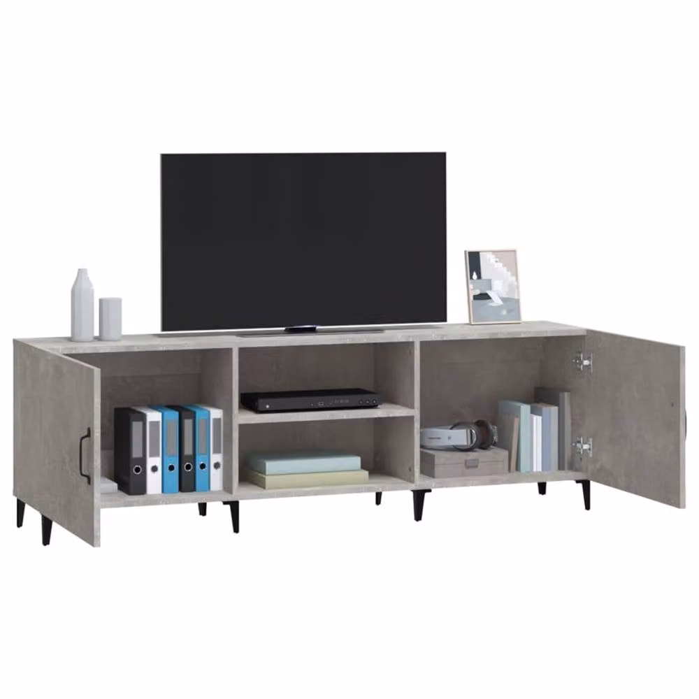 Berkfield Home Classic TV Cabinet in Concrete Grey, W/D/H: 150 x 30 x 50 cm – 3