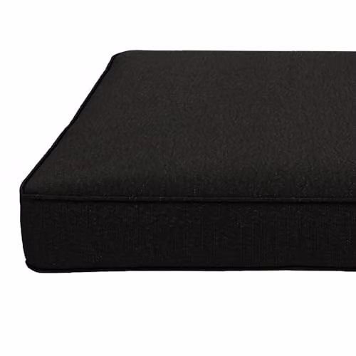 Outsunny Set of 4 Water Repellent Square Outdoor Seat Cushions in Black with Foam Filling and Tie Cords – 6