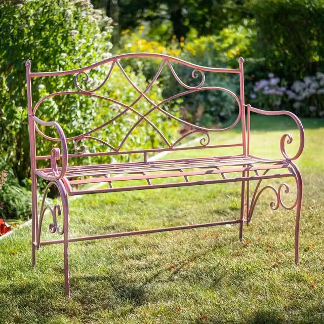 Ascalon Design Ltd Rose Folding Bench in Pink, W: 107 cm, D: 55 cm, H: 96 cm