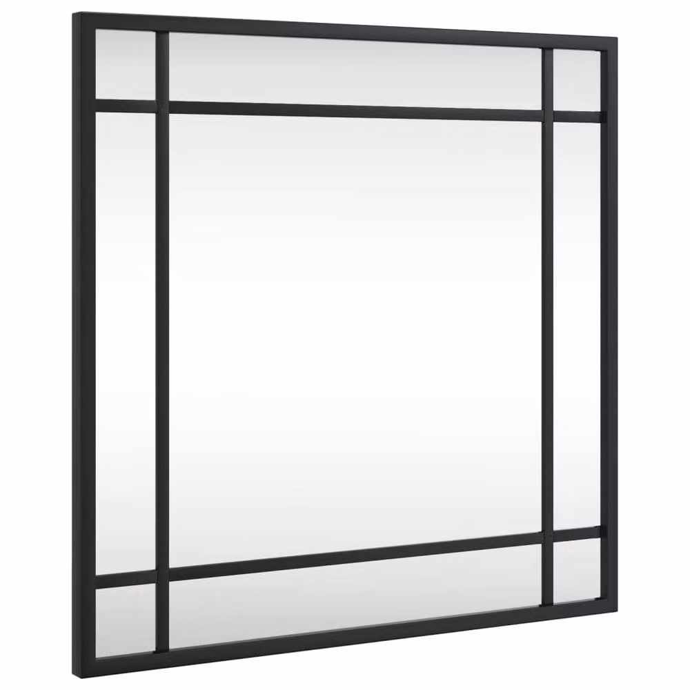 Berkfield Home Square Wall Mirror in Black, W 40 cm x H 40 cm – 3
