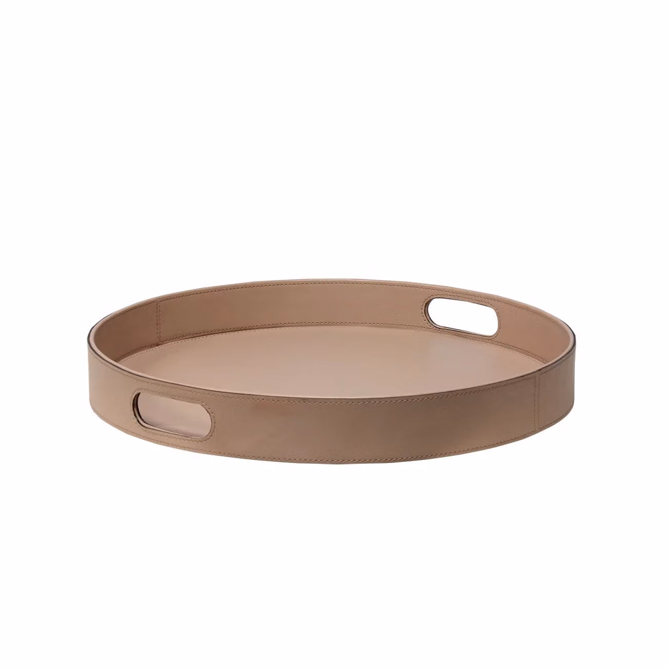 Dome Deco MAVURA Round Tabletop Tray in Beige