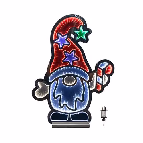 Samuel Alexander 60cm Light up Christmas Gonk with Candy Cane Infinity Decoration with LEDs in Red, Green, White and Multicolour – 4