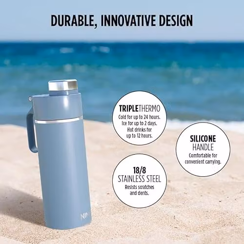 Ninja Thirsti Triple Insulated Stainless Steel Water Bottle and Flask, Blue, 700 ml – 3