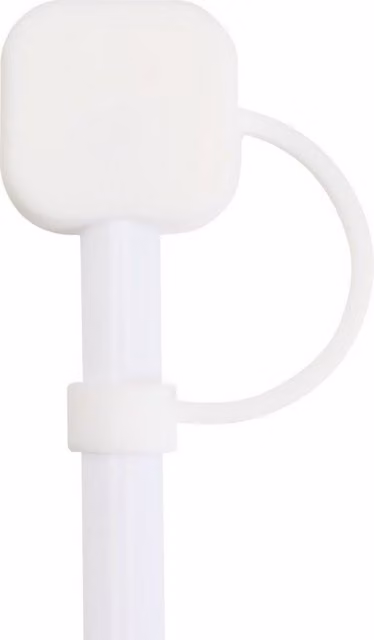 Floso Sip Silicone Straw Protector in White
