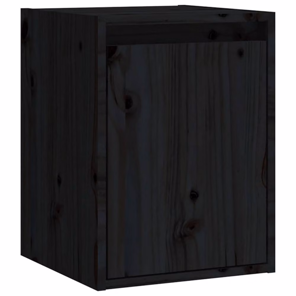 Berkfield Home Set of 2 Black Solid Wood Pine Wall Mounted Cabinets, W/D/H: 30 x 30 x 40 cm – 4