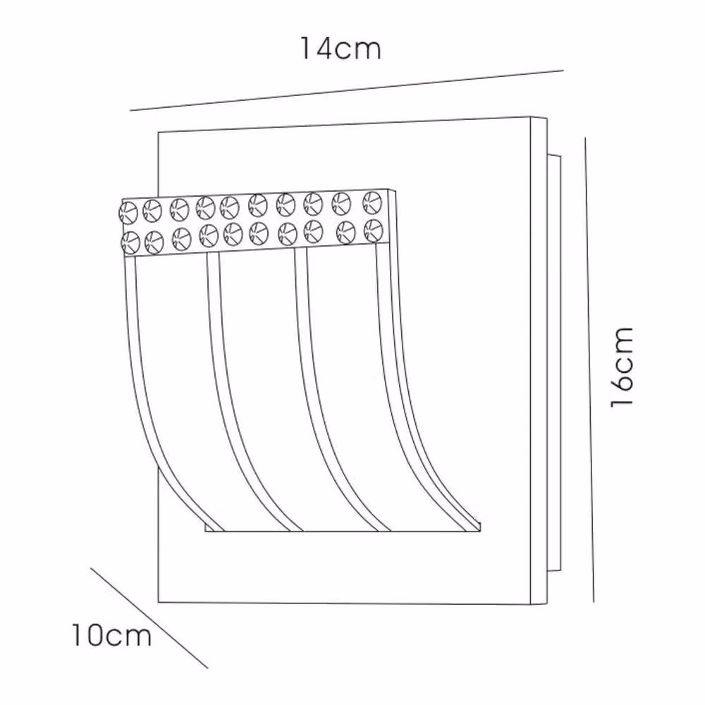 Netlighting Charis Flush Wall Lamp with Switch, Polished Chrome and Grey Glass Crystal – 2