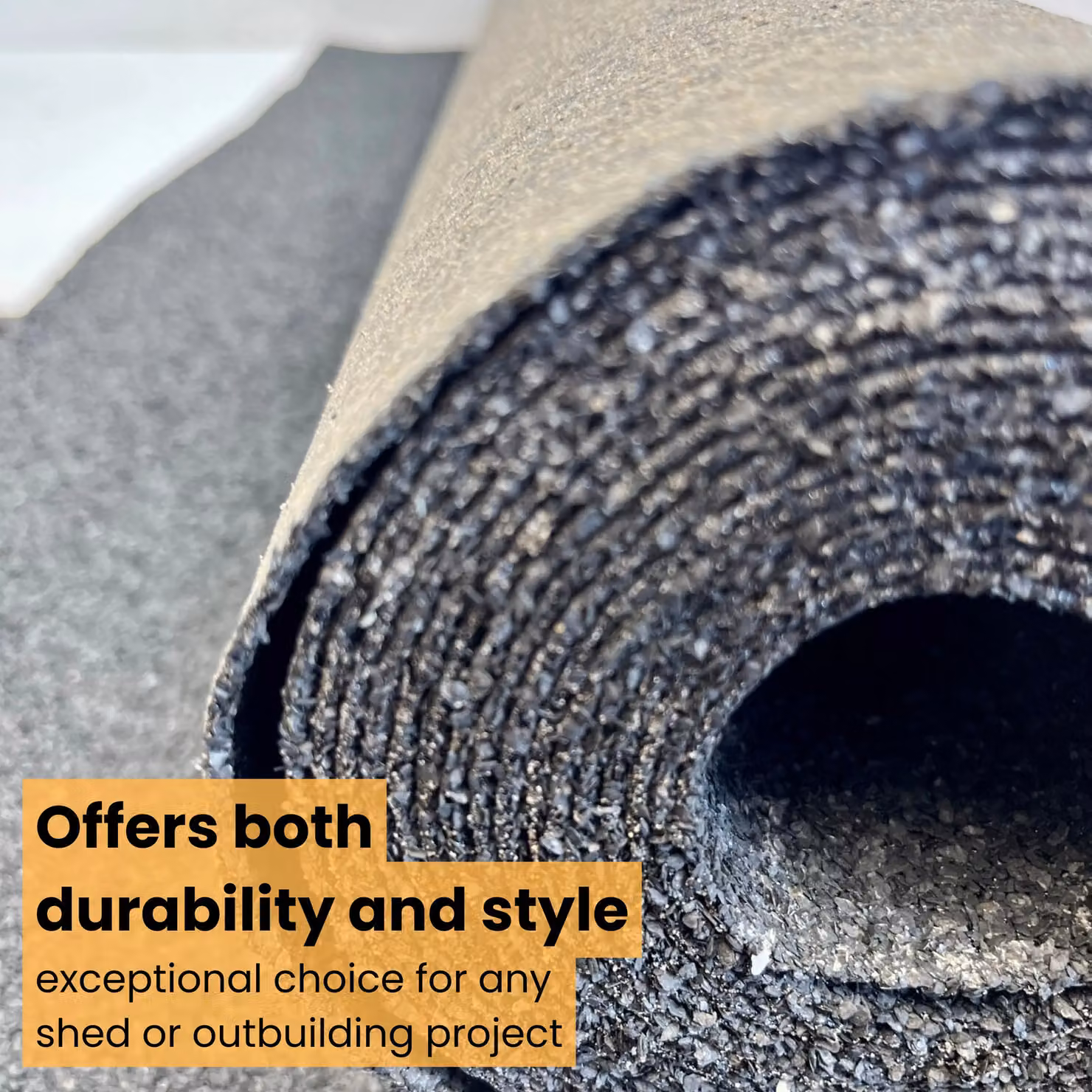 Novecrafto Heavy-Duty Black Polyester Shed Roofing Felt, W: 1 m, L: 8 m – 8
