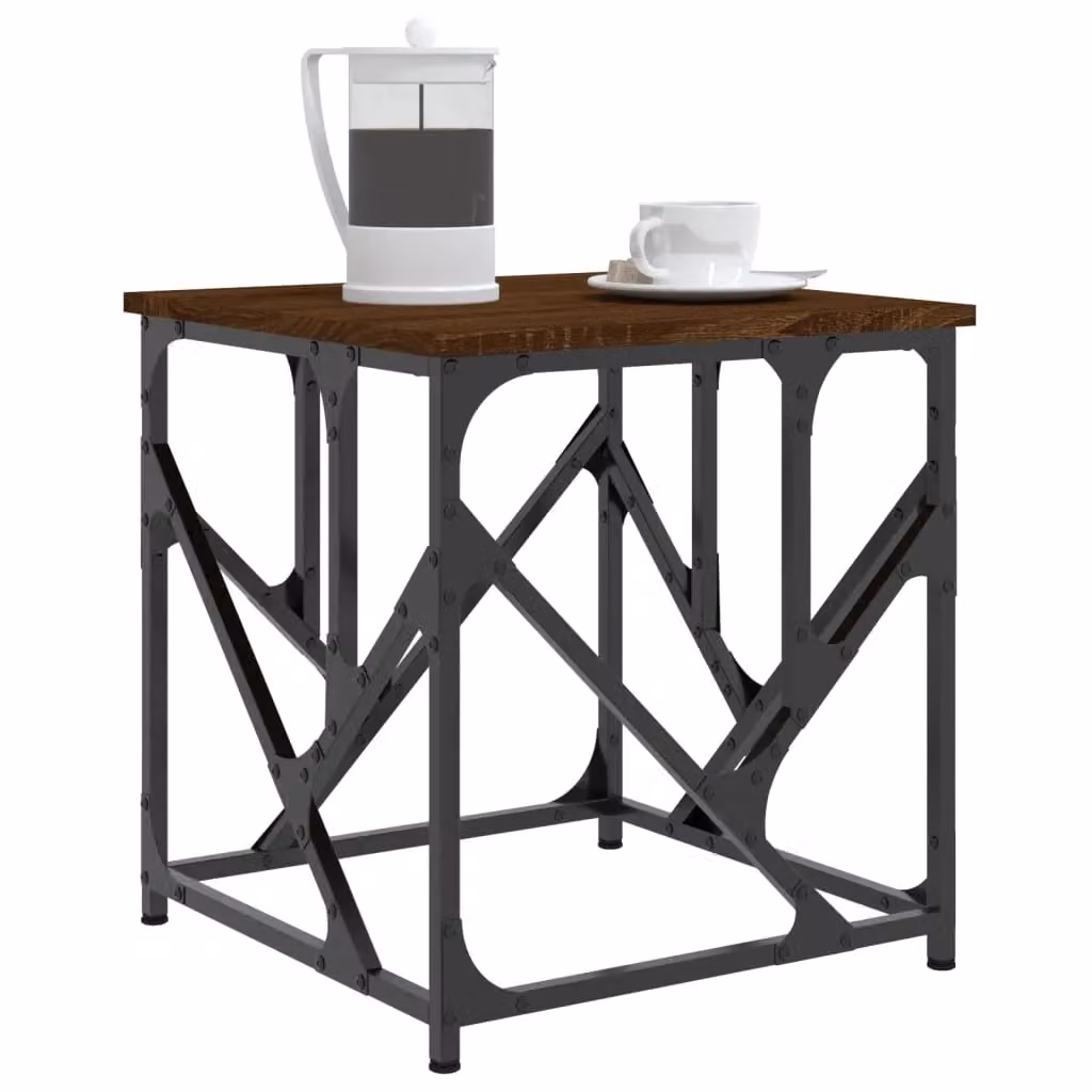 Berkfield Home Brown Oak Coffee Table, W/D/H: 45 x 45 x 47.5 cm – 3