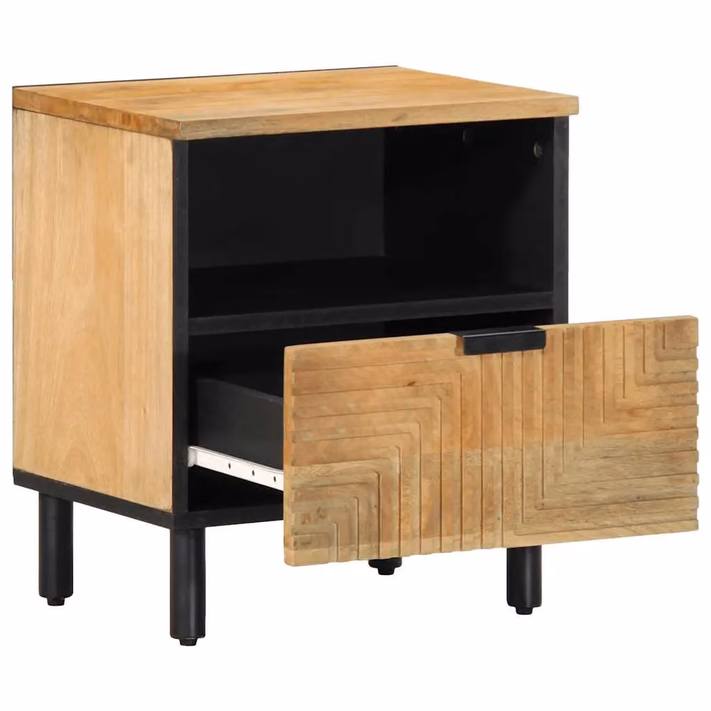 Berkfield Home Brown Mango Wood Bedside Cabinet W/D/H: 40 x 33 x 46 cm – 2