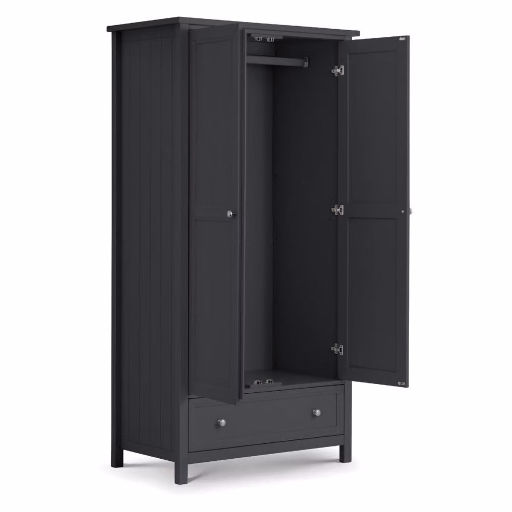 Cheshire Premium Solace 2 Door Combination Wardrobe in Anthracite Grey, H 190.0 cm x W 97.0 cm – 2
