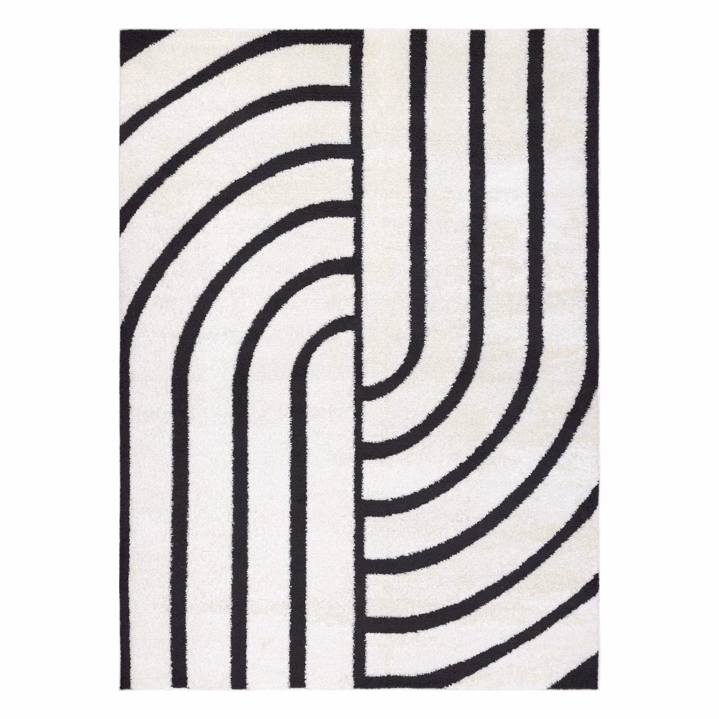 RugsX Mode Geometric Scandinavian Rug in Yellow and White, W: 160 cm, D: 220 cm