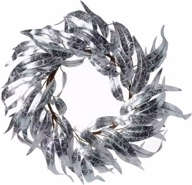 KDMD Silver Leaf Round Floral Wreath for Wall Decoration – 1